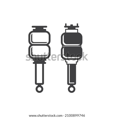 illustration of air suspension, auto part, vector art.