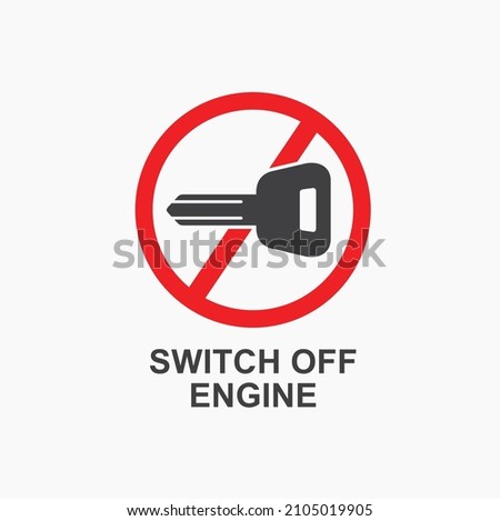 switch off engine symbol, vector art.