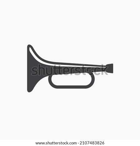 illustration of horn, trumpet icon, vector art.