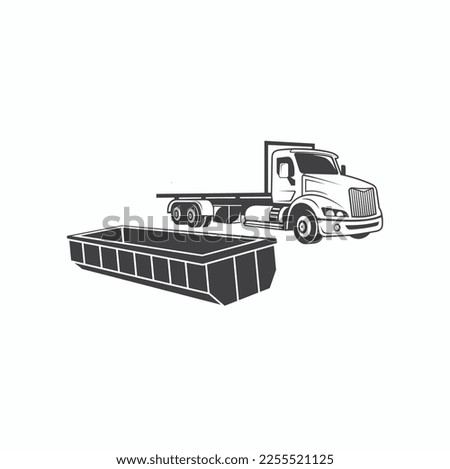 illustration of roll off dumpster, vector art.