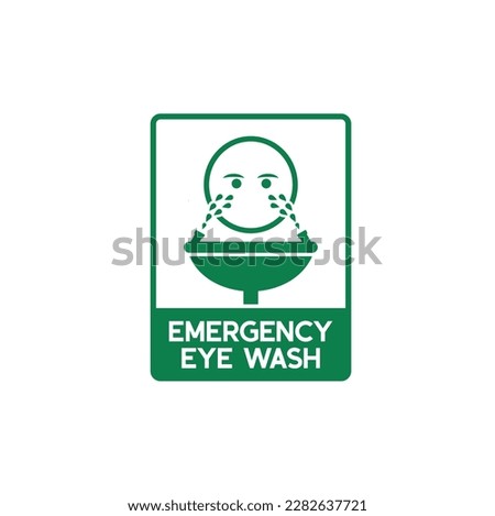 symbol of emergency eye wash, vector art.