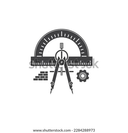 illustration of compass geometry, vector art.