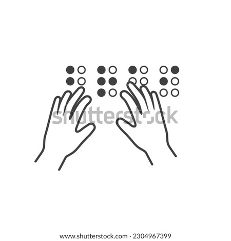 illustration of braille, braille reading, vector art.