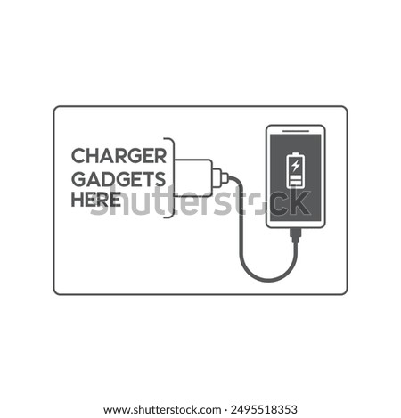 free phone charge symbol, vector art.