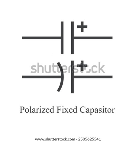 symbol of capacitor, electronic element, vector art.