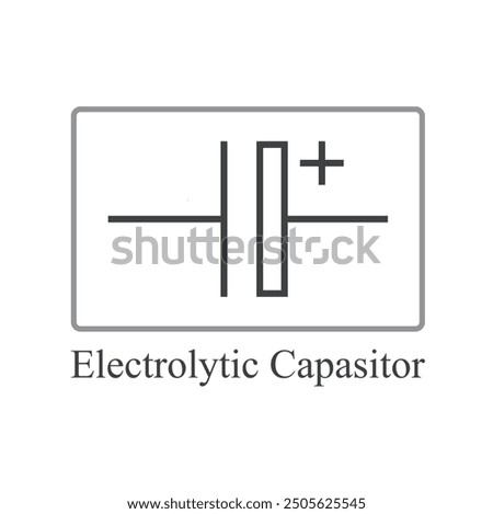 symbol of capacitor, electronic element, vector art.