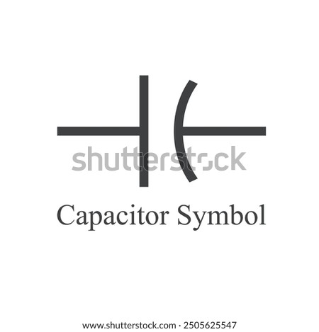 symbol of capacitor, electronic element, vector art.