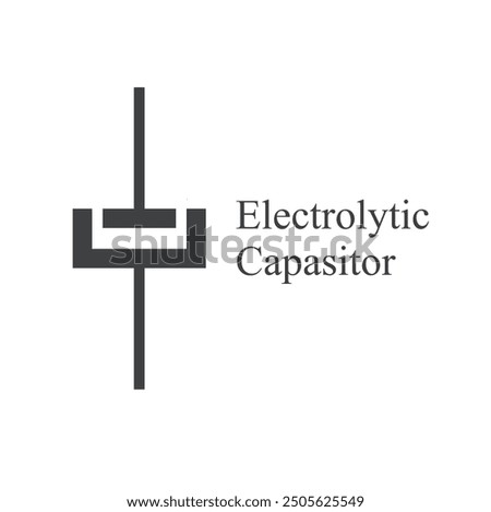 symbol of capacitor, electronic element, vector art.