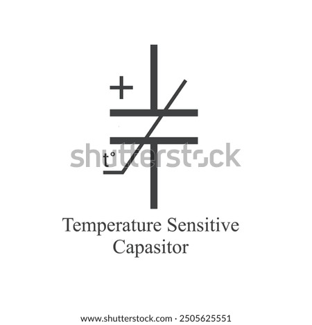 symbol of capacitor, electronic element, vector art.