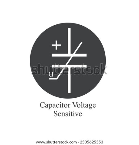 symbol of capacitor, electronic element, vector art.