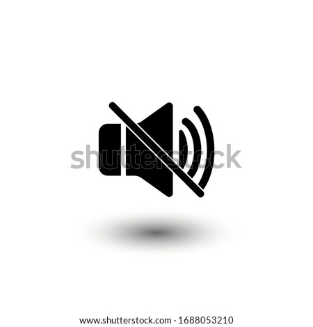 Sound Off icon in black on an isolated white background. EPS 10 vector.