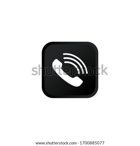 Accept call icon modern button for web or appstore design black symbol isolated on white background. Vector EPS 10.
