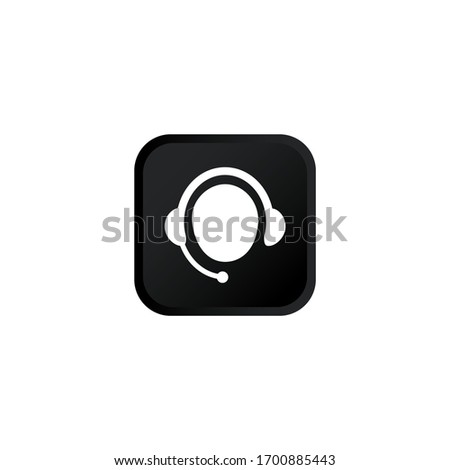 Customer, service support or communication with the operator icon modern button for web or appstore design black symbol isolated on white background. Vector EPS 10.