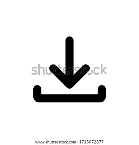 Download icon in black simple design on an isolated background. EPS 10 vector.