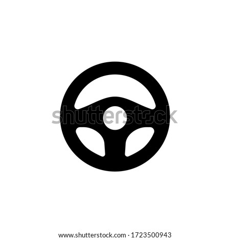 Car steering wheel icon on an isolated white background. EPS 10 vector