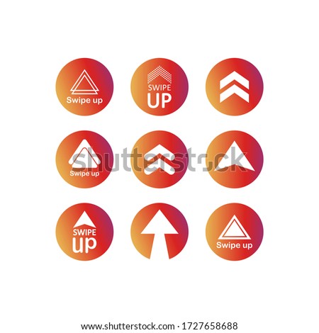 Swipe up, arrow up icon modern button for web or appstore social media instagram concept isolated on white background. Vector EPS 10.