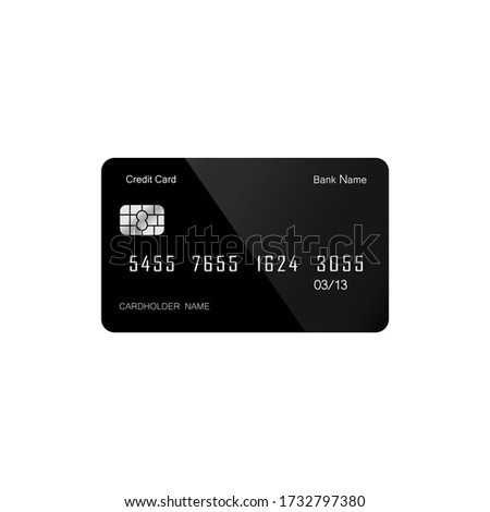 Credit or debit card icon flat on isolated white background. EPS 10 vector. Payment concept.
