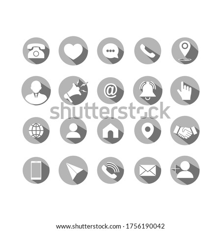 Set of business icons set modern button. Web, phone, mobile phone, mail on isolated background. Eps 10 vector