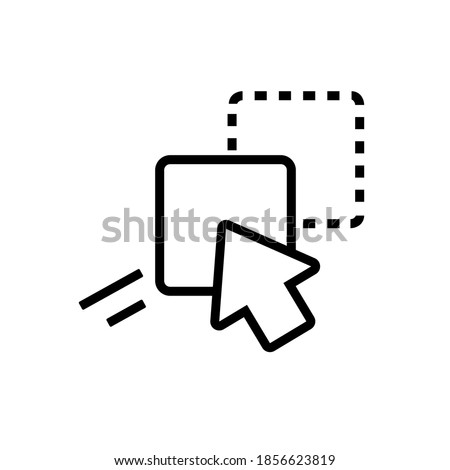 Drag and drop icon. Cursor, pointer, computer mouse. Drag line icon. Vector on isolated white background. EPS 10