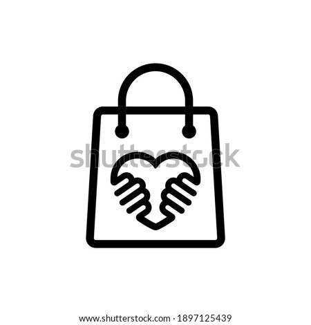 Buy local icon in black. Support small business concept. Vector on isolated white background. EPS 10