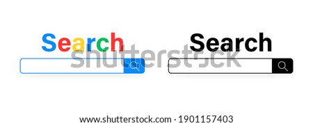 Browser search bar for UI. Internet window. Vector on isolated white background. EPS 10