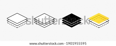 Layer line icon set. Layout sign. Vector on isolated transparent background. EPS 10