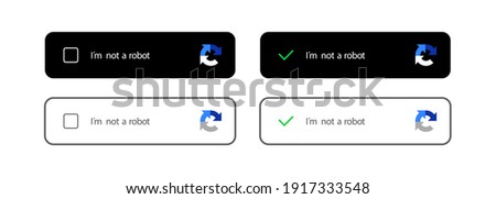 Captcha icon. I am not a robot. Vector computer code. I m not a robot button. Vector web button. Stock vector Illustration for website or application.
