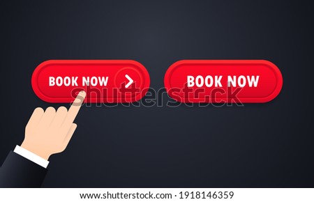 Book now button set. For website. Vector on isolated white background. EPS 10