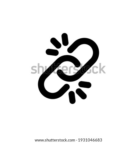 Broken link icon. Lock and unlock chain symbols. Vector on isolated white background. EPS 10