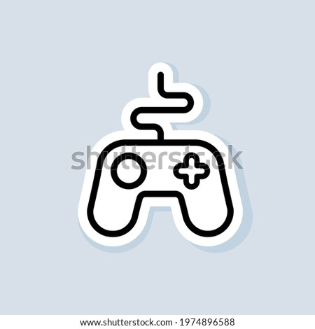 Game controller sticker, logo, icon. Vector. Game console line icon. Joystick icons. Gamepad. Vector on isolated background. EPS 10