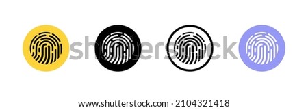 Fingerprint icon set. Touch id scanner icon. Fingerprint digital identification on smartphone icon. Vector on isolated background. EPS 10.