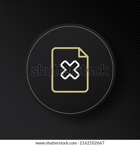 File with cross line icon. Close, delete, deny, reject, work, document. Business concept. Vector line icon for Business and Advertising.