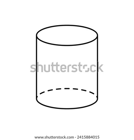 Cylinder shape icon. Outline, cylinder icon design. Vector icon