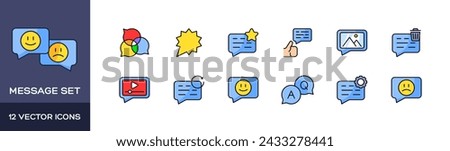 Message icons set. Speech bubbles set. Flat style. Vector icons