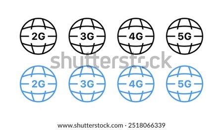 Wi-Fi level set icons. Linear and flat style. Vector icons.