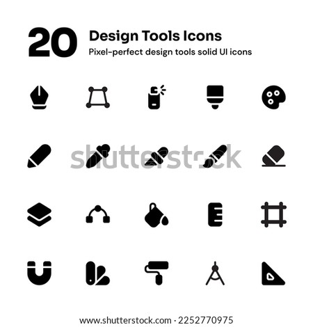 Design tools pixel-perfect icons suitable for website and mobile apps ui