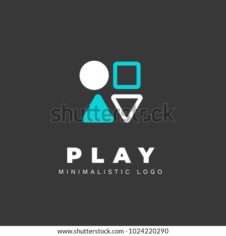 Minimalist vector logo for gamer resource or site. Stylized joystick buttons