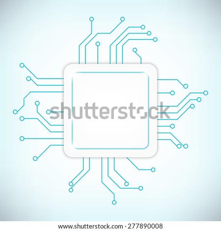 Power processor. Future microcircuit. Vector illustration