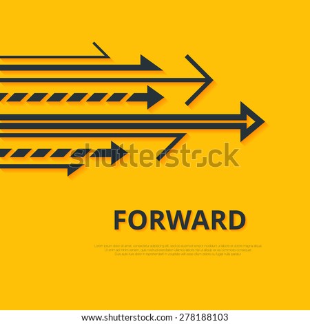 Move forward concept. Arrows and sign. Simple design. Arrows background. Forward concept. Minimalistic arrows illustration. Arrows image. Arrows JPEG. Yellow background. Arrows vector set. Arrow logo