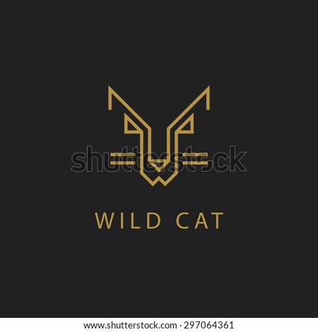 Vector Images Illustrations And Cliparts Cat Outline Logo Simple