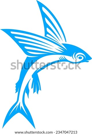 Flying Fish Jumping off the Water Logo Design