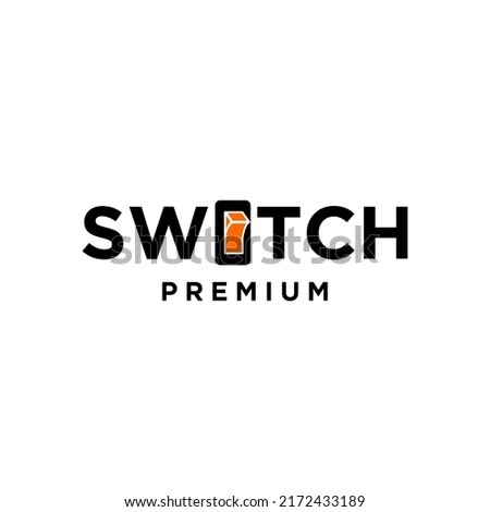 switch letter logo with on off icon Start and shut down button switch symbol. Power on off. Illustration vector logo template design