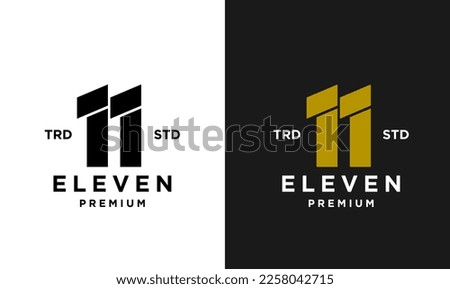 Eleven Initial number 11 icon design logo minimal template