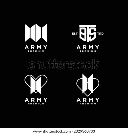 BTS letter logo icon design template