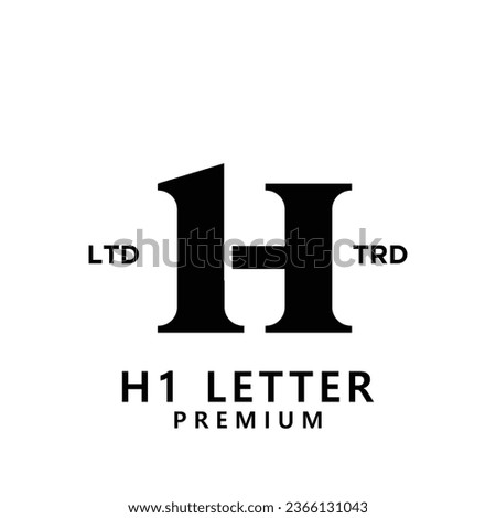 H 1 Letter logo icon design template