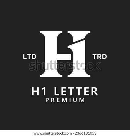 H 1 Letter logo icon design template