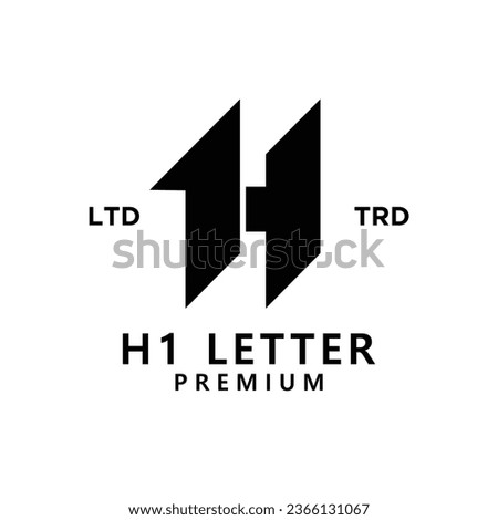 H 1 Letter logo icon design template