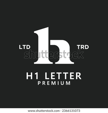 H 1 Letter logo icon design template