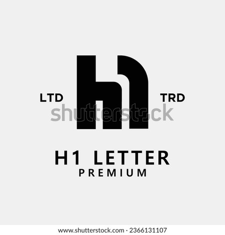 H 1 Letter logo icon design template