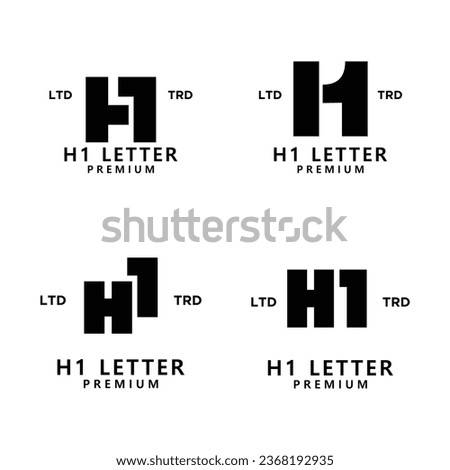 H 1 Letter logo icon design template